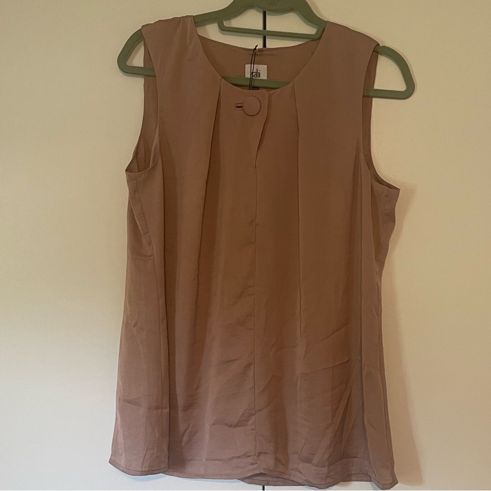 CAbi Button Up Blouse Fawn Size Medium